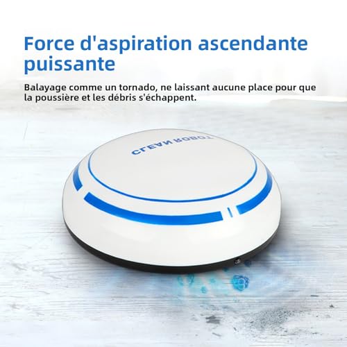 Robot Aspirateur Mini Sans Fil - Navigation Intelligente, Aspiration Puissante, Idéal pour Petits Espaces et Parquet/Car