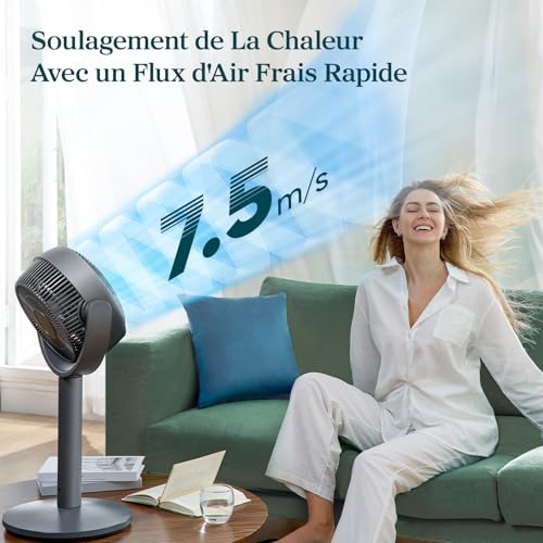 Levoit Ventilateur sur Pied Silencieux 20 dB DC Moteur 30w Pompe d'Air 7.5 m/s Circulateur WIFI Commande APP[Vente en li