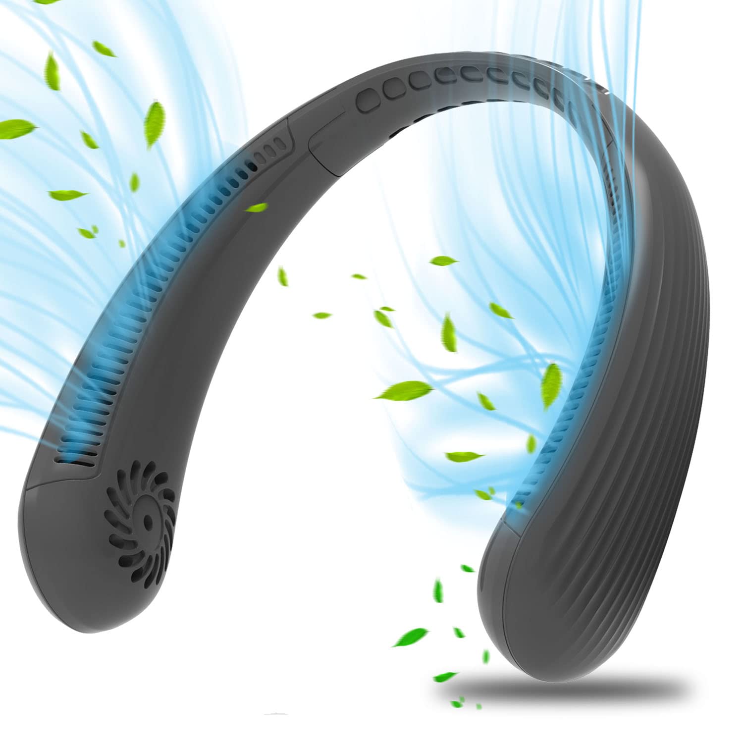 FAYHIJUN Ventilateur de Cou Sans Lame Silencieux USB Rechargeable 4000mAh 3 Vitesses Portable pour Bureau Voyage Maison 